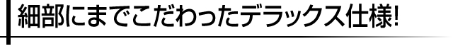 細部にまでこだわったデラックス仕様!